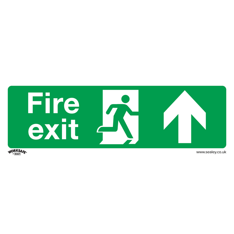 Sealey SS28V1 Worksafe® Fire Exit (Up) Safety Sign - Self-Adhesive Vinyl - SS28V1 - Sealey Tools UK - Trade Counter Direct