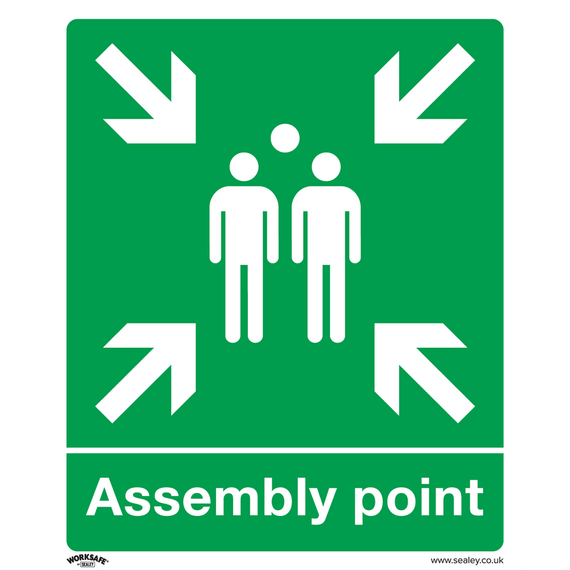 Sealey SS37P1 Worksafe® Assembly Point Safety Sign - Rigid Plastic - SS37P1 - Sealey Tools UK - Trade Counter Direct