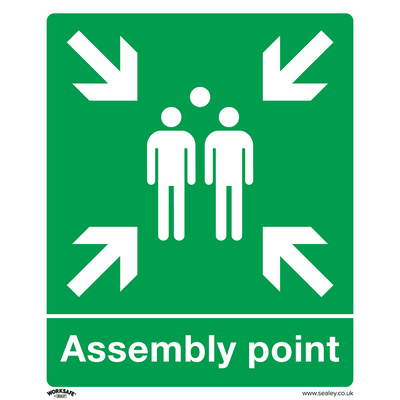 Sealey SS37P1 Worksafe® Assembly Point Safety Sign - Rigid Plastic - SS37P1 - Sealey Tools UK - Trade Counter Direct