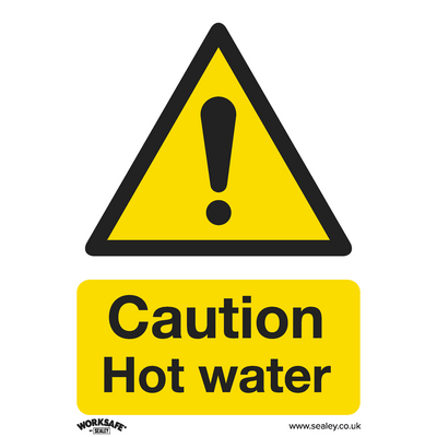 Sealey SS38P1 Worksafe® Caution Hot Water Safety Sign- Rigid Plastic - SS38P1 - Sealey Tools UK - Trade Counter Direct