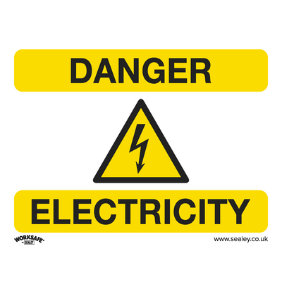 Sealey SS41P1 Worksafe® Danger Electricity Safety Sign - Rigid Plastic - SS41P1 - Sealey Tools UK - Trade Counter Direct