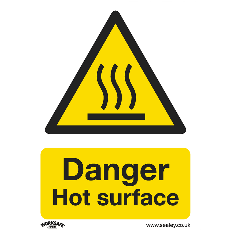 Sealey SS42P1 Worksafe® Danger Hot Surface Safety Sign - Rigid Plastic - SS42P1 - Sealey Tools UK - Trade Counter Direct