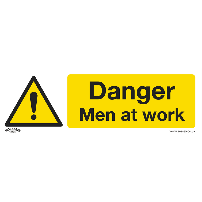 Sealey SS46V1 Worksafe® Danger Men At Work Safety Sign - Self-Adhesive Vinyl - SS46V1 - Sealey Tools UK - Trade Counter Direct
