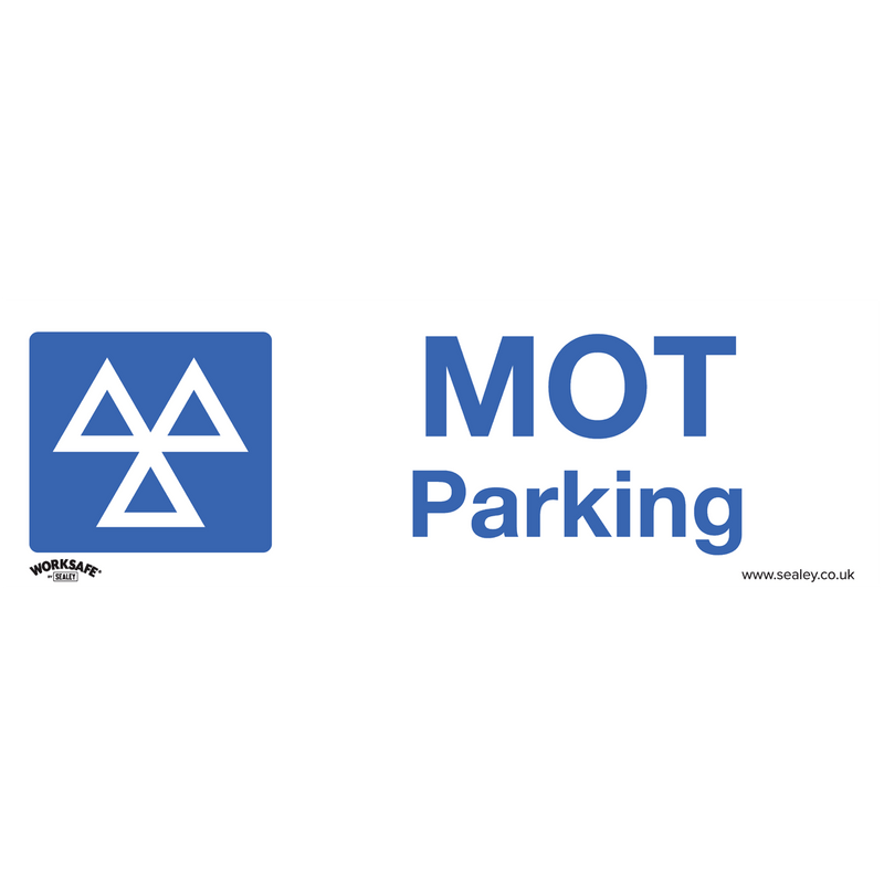 Sealey SS49V10 Worksafe® MOT Parking Safety Sign, Self-Adhesive Vinyl - Pack of 10 - SS49V10 - Sealey Tools UK - Trade Counter Direct