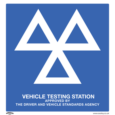 Sealey SS51A1 Worksafe® MOT Testing Station Safety Sign - Aluminium Composite - SS51A1 - Sealey Tools UK - Trade Counter Direct