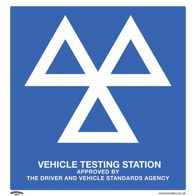 Sealey SS51P1 Worksafe® MOT Testing Station Safety Sign - Rigid Plastic - SS51P1 - Sealey Tools UK - Trade Counter Direct