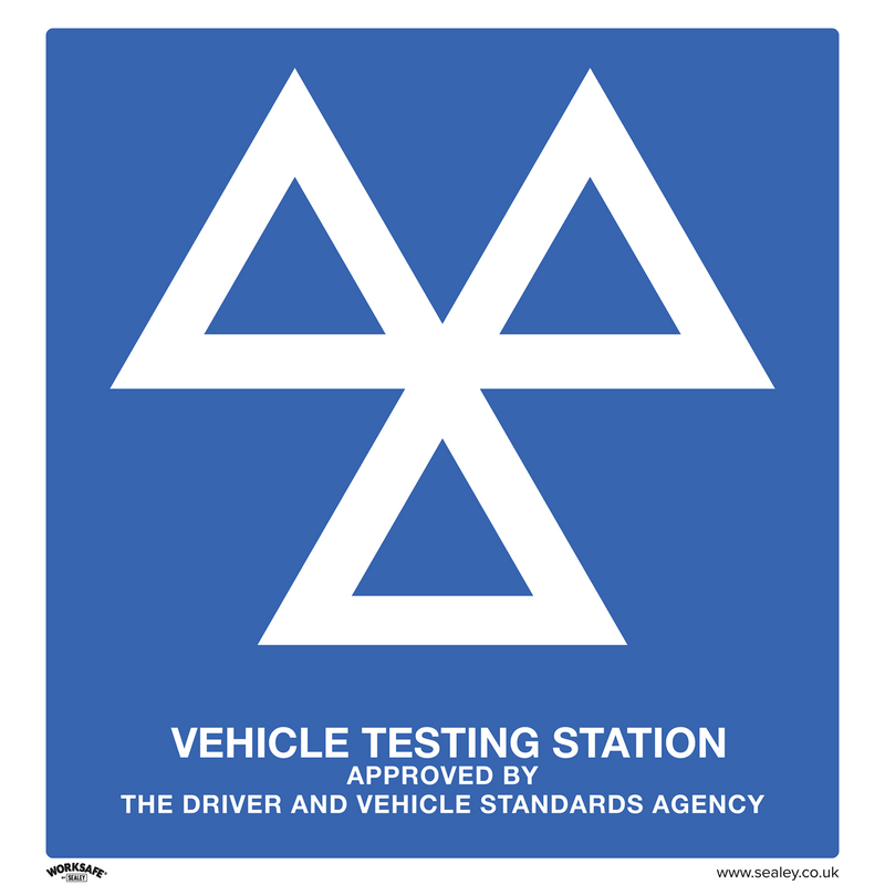 Sealey SS51P1 Worksafe® MOT Testing Station Safety Sign - Rigid Plastic - SS51P1 - Sealey Tools UK - Trade Counter Direct