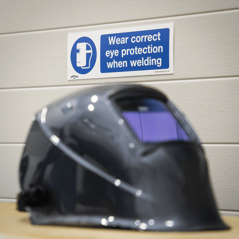Sealey SS54P1 Worksafe® Wear Eye Protection When Welding Safety Sign - Rigid Plastic - SS54P1 - Sealey Tools UK - Trade Counter Direct