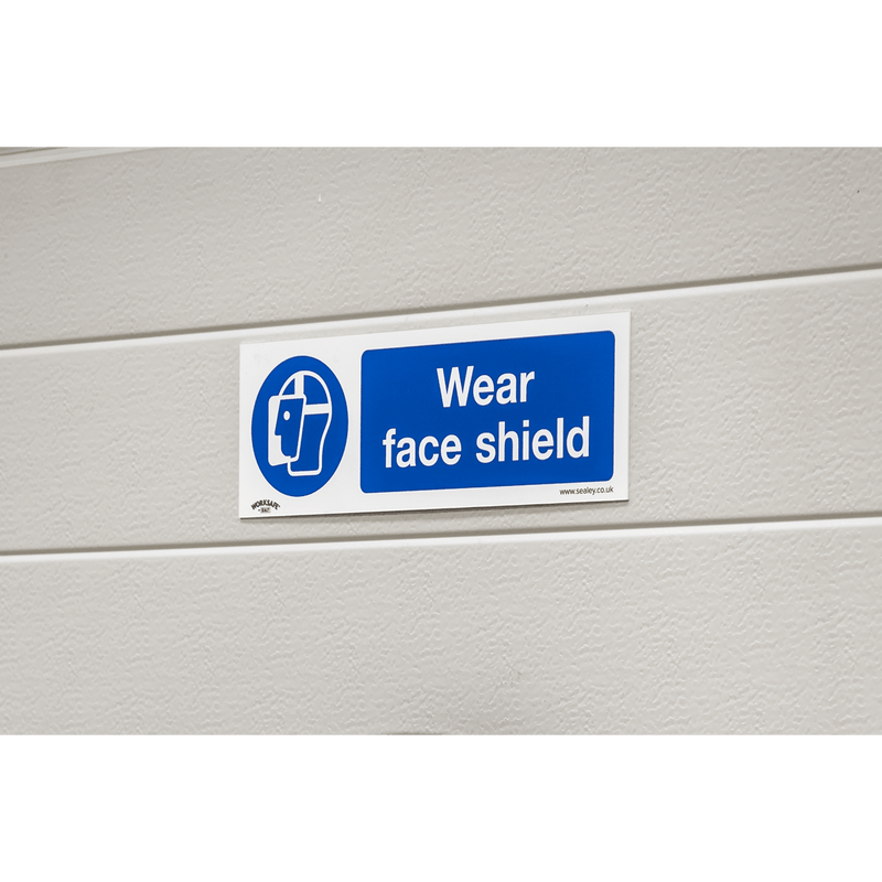 Sealey SS55P10 Worksafe® Wear Face Shield Safety Sign, Rigid Plastic - Pack of 10 - SS55P10 - Sealey Tools UK - Trade Counter Direct