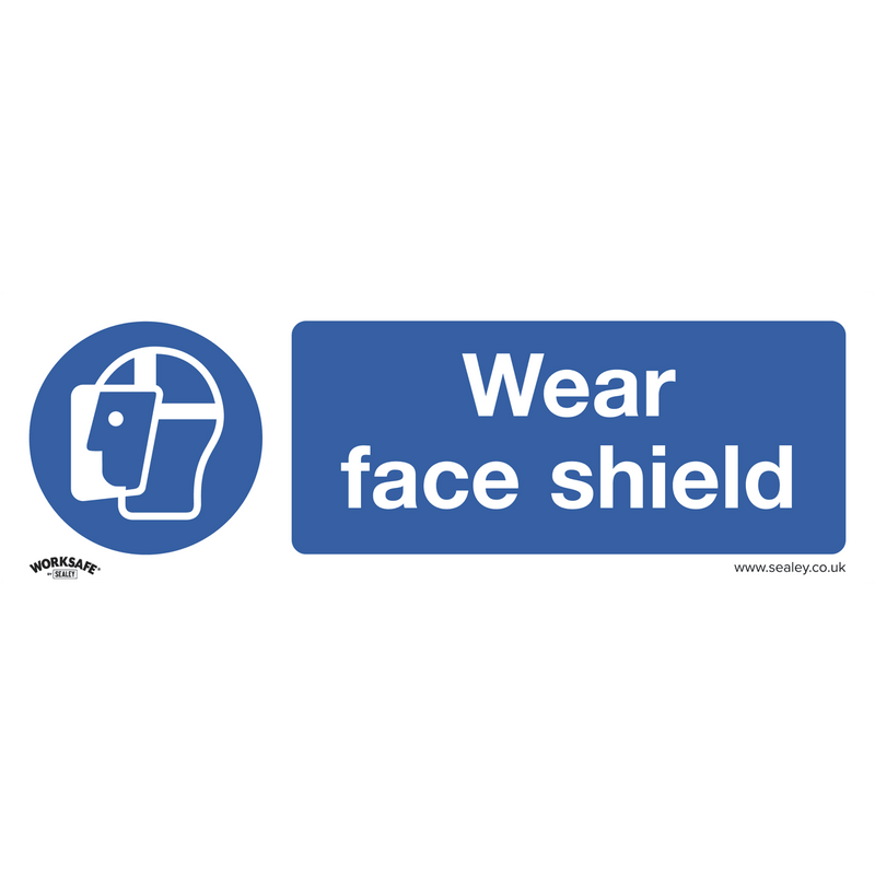 Sealey SS55P10 Worksafe® Wear Face Shield Safety Sign, Rigid Plastic - Pack of 10 - SS55P10 - Sealey Tools UK - Trade Counter Direct
