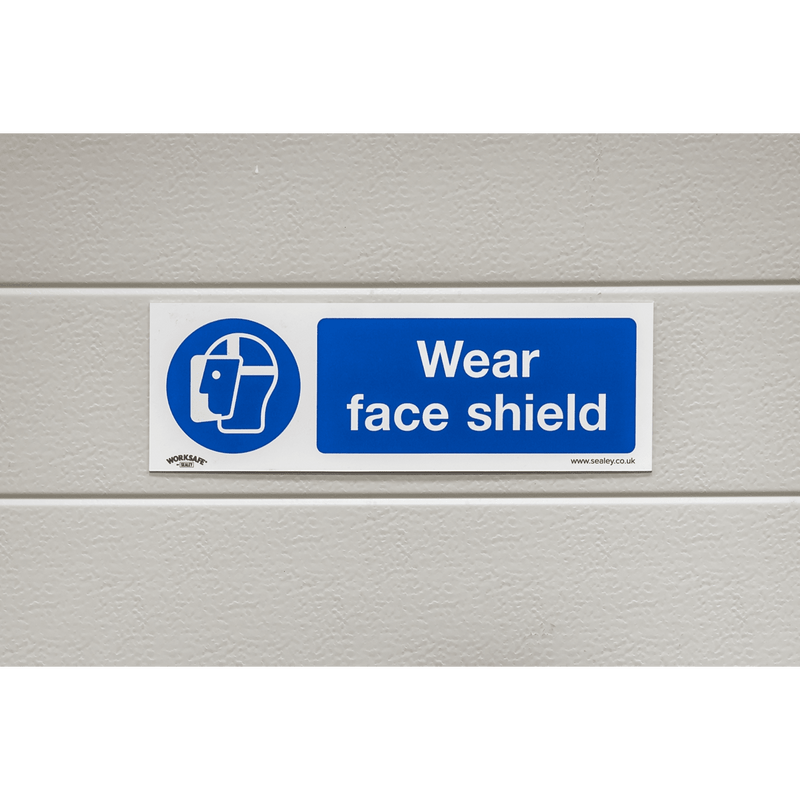 Sealey SS55P10 Worksafe® Wear Face Shield Safety Sign, Rigid Plastic - Pack of 10 - SS55P10 - Sealey Tools UK - Trade Counter Direct