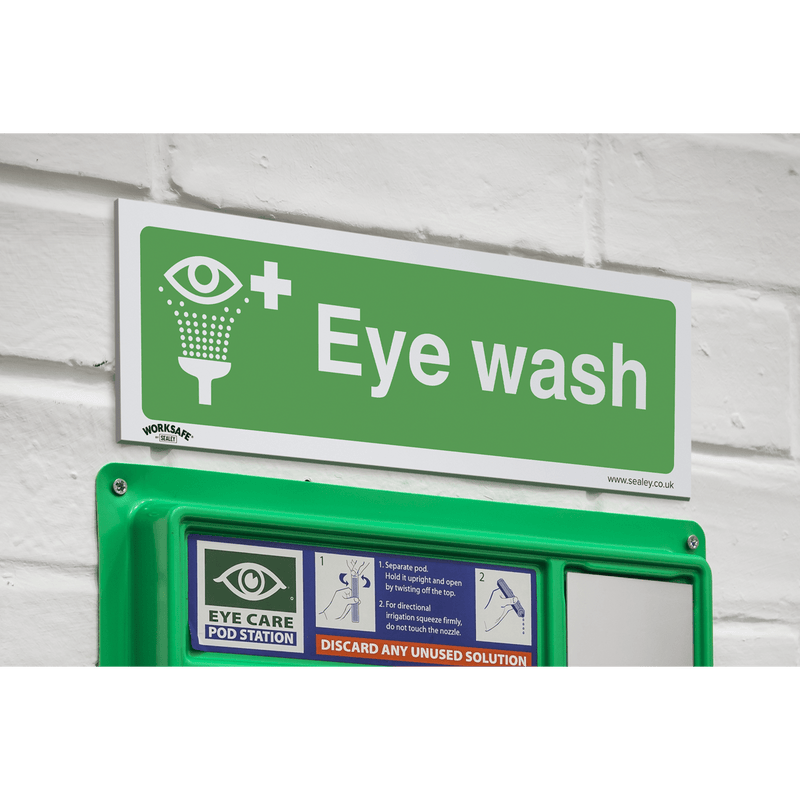 Sealey SS58P1 Worksafe® Eye Wash Safety Sign - Rigid Plastic - SS58P1 - Sealey Tools UK - Trade Counter Direct