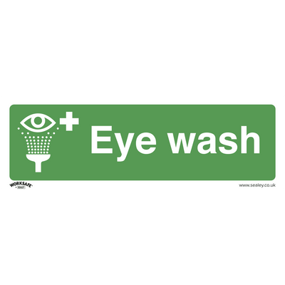 Sealey SS58V1 Worksafe® Eye Wash Safety Sign - Self-Adhesive Vinyl - SS58V1 - Sealey Tools UK - Trade Counter Direct
