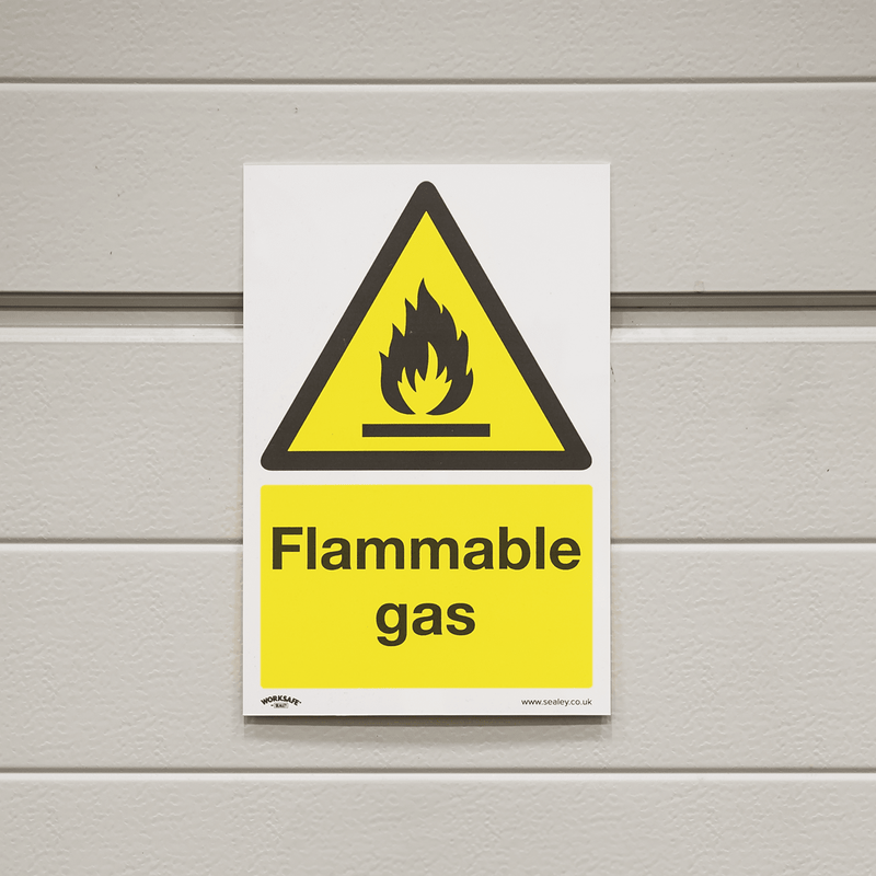 Sealey SS59P1 Worksafe® Flammable Gas Safety Sign - Rigid Plastic - SS59P1 - Sealey Tools UK - Trade Counter Direct