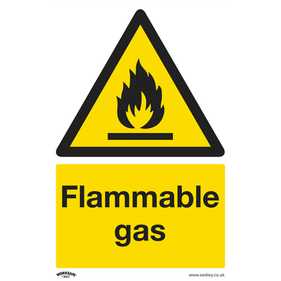 Sealey SS59P1 Worksafe® Flammable Gas Safety Sign - Rigid Plastic - SS59P1 - Sealey Tools UK - Trade Counter Direct