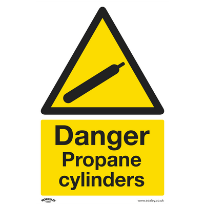 Sealey SS62P1 Worksafe® Danger Propane Cylinders Safety Sign - Rigid Plastic - SS62P1 - Sealey Tools UK - Trade Counter Direct