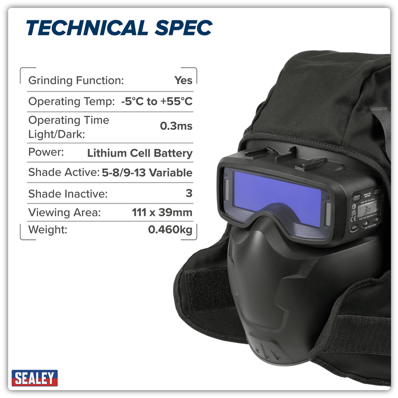 Sealey SSP102 Auto Darkening Welding Goggles Shade 9-13 - SSP102 - Sealey Tools UK - Trade Counter Direct