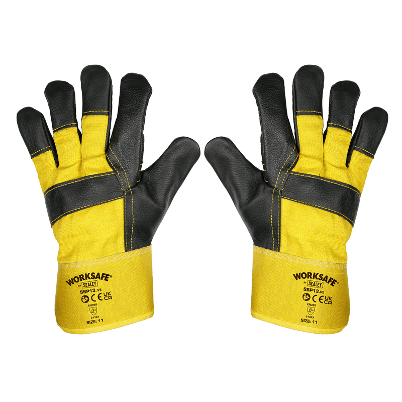 Sealey SSP13 Worksafe® Rigger's Gloves with Hide Palm - Pair - SSP13 - Sealey Tools UK - Trade Counter Direct