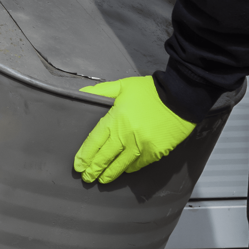 Sealey SSP54XL Diamond Grip Extra-Thick Nitrile Powder-Free Gloves, Hi-Vis Green, X-Large - Pack of 50 - SSP54XL - Sealey Tools UK - Trade Counter Direct