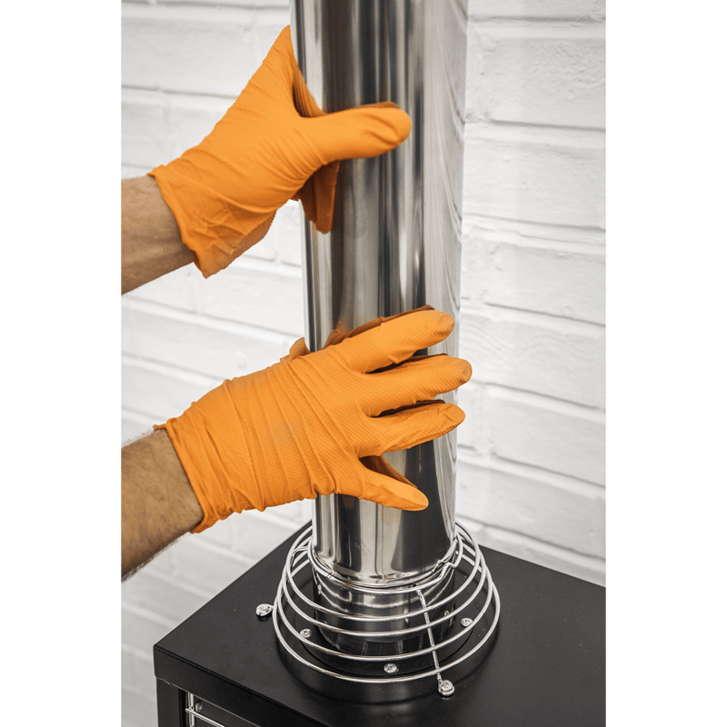 Sealey SSP56XL Diamond Grip Extra-Thick Nitrile Powder-Free Gloves, Orange, X-Large - Pack of 50 - SSP56XL - Sealey Tools UK - Trade Counter Direct
