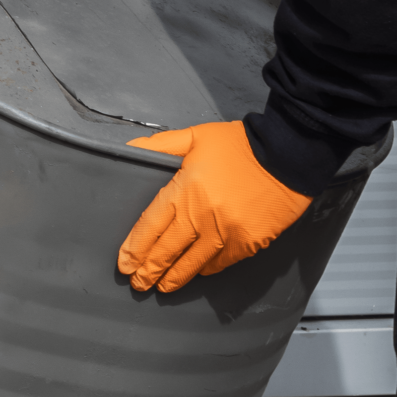Sealey SSP56XL Diamond Grip Extra-Thick Nitrile Powder-Free Gloves, Orange, X-Large - Pack of 50 - SSP56XL - Sealey Tools UK - Trade Counter Direct