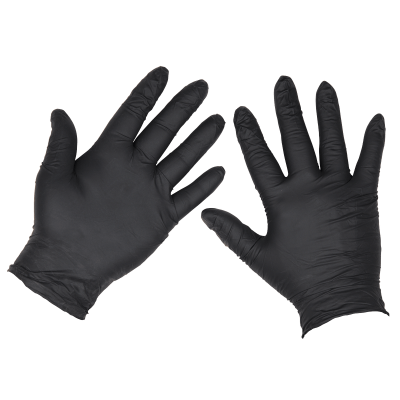 Sealey SSP60L Extra-Thick Powder-Free Disposable Nitrile Gloves, Large - Pack of 100 - SSP60L - Sealey Tools UK - Trade Counter Direct
