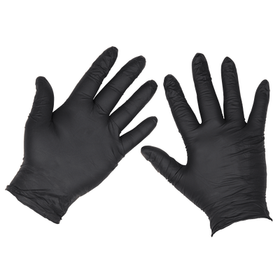 Sealey SSP60L Extra-Thick Powder-Free Disposable Nitrile Gloves, Large - Pack of 100 - SSP60L - Sealey Tools UK - Trade Counter Direct