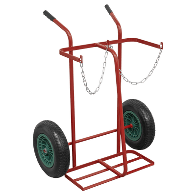 Sealey ST28P Double Gas Cylinder Trolley with Pneumatic Tyres - ST28P - Sealey Tools UK - Trade Counter Direct