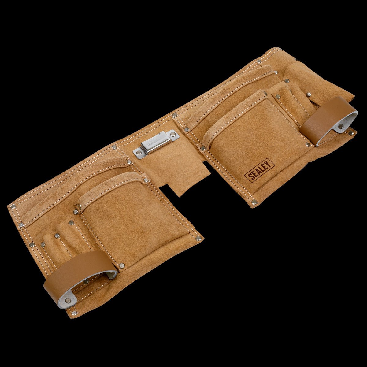Sealey STBL01 Double Pouch Leather Tool Belt - STBL01 - Sealey Tools UK - Trade Counter Direct