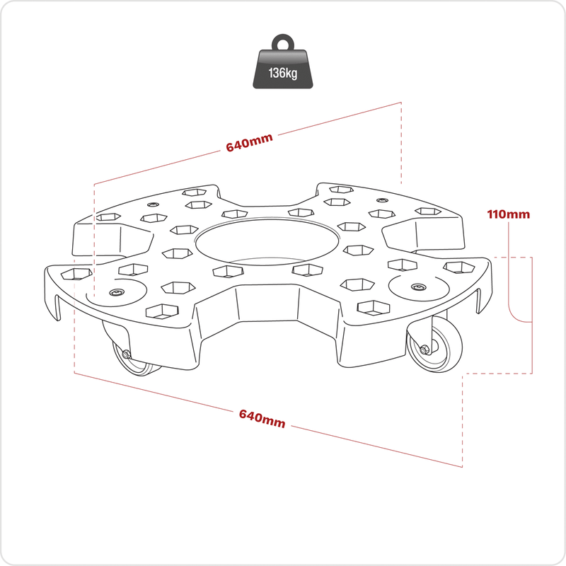 Sealey STR006 Tyre Storage/Transport Dolly - STR006 - Sealey Tools UK - Trade Counter Direct