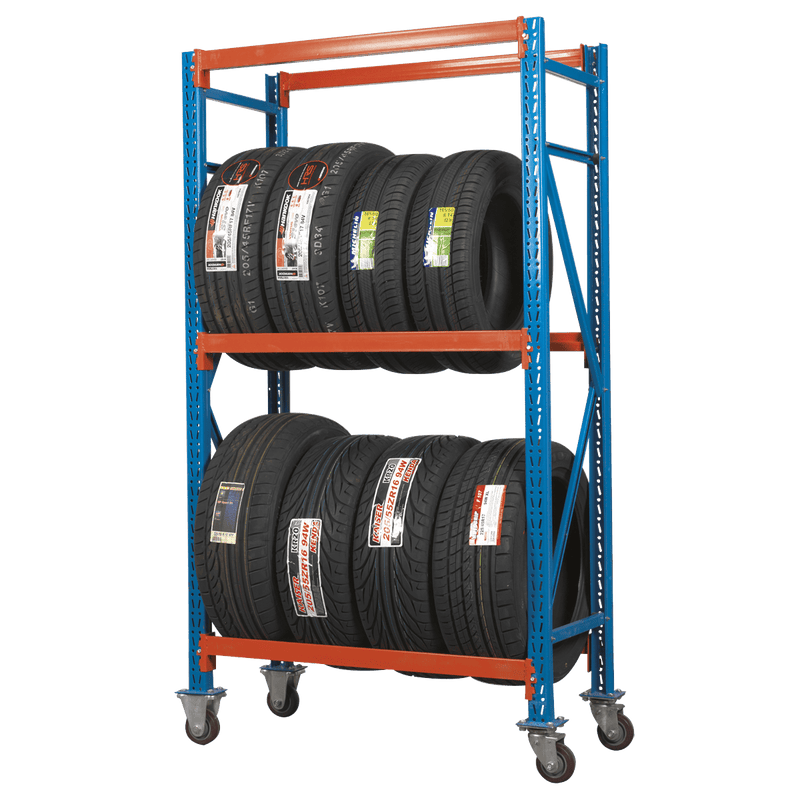 Sealey STR007 2-Level Mobile Tyre Rack 200kg Capacity Per Level - STR007 - Sealey Tools UK - Trade Counter Direct