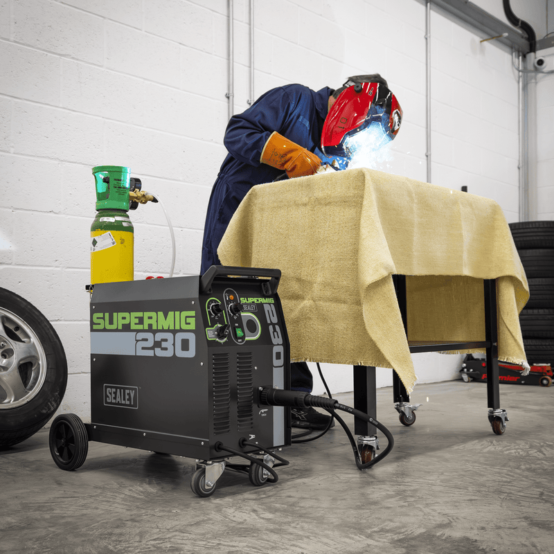Sealey SUPERMIG230 Professional Gas/Gasless MIG Welder with Binzel® Euro Torch 230A 230V - SUPERMIG230 - Sealey Tools UK - Trade Counter Direct