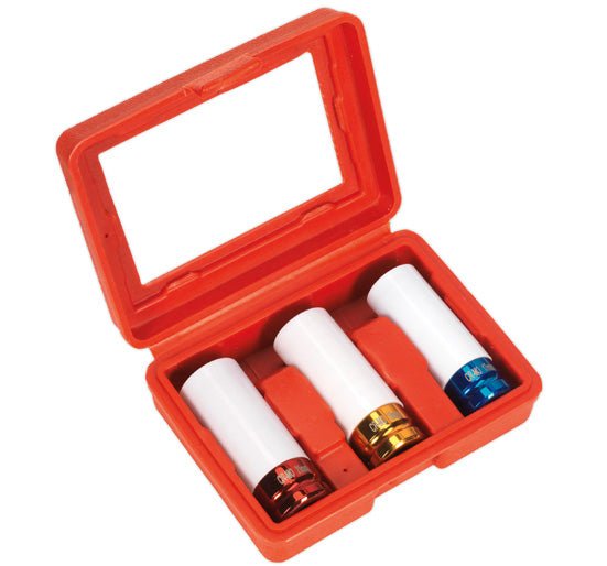 Sealey SX031 Alloy Wheel Impact Socket Set 3pc 1/2in Sq Drive - SLY-10816 - Sealey Tools UK - Trade Counter Direct
