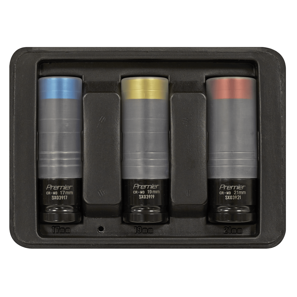 Sealey SX039 Premier Alloy Wheel Ultra-Power Impact Socket Set 1/2"Sq Drive 3pc - SX039 - Sealey Tools UK - Trade Counter Direct