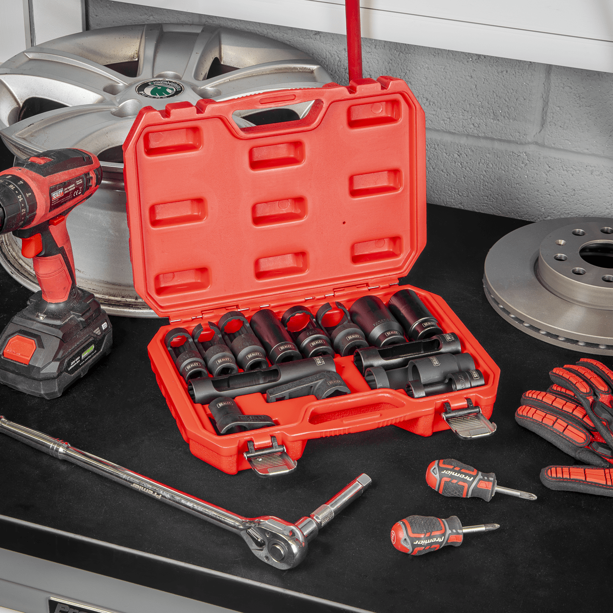 Sealey SX045 Oxygen & Diesel Injector Window Socket Set 1/2"Sq Drive 14pc - SX045 - Sealey Tools UK - Trade Counter Direct