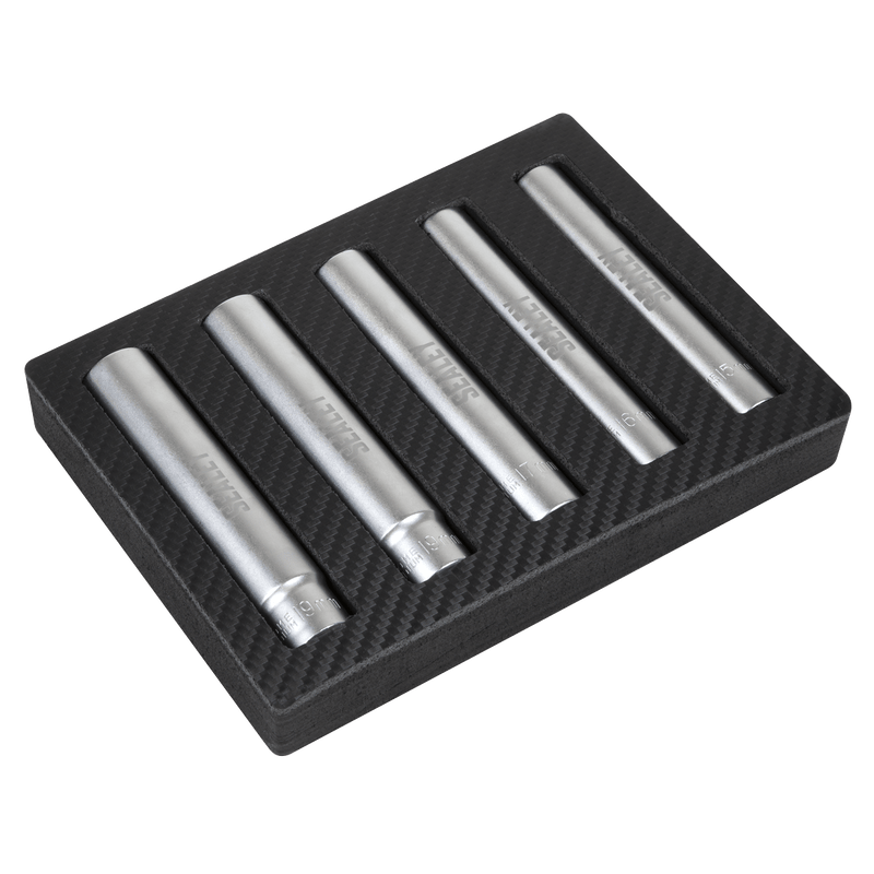 Sealey SX1519 Extra-Deep Socket Set 1/2”Sq Drive 5pc - SX1519 - Sealey Tools UK - Trade Counter Direct