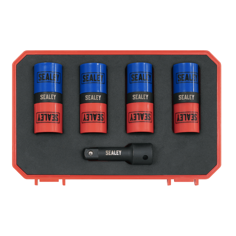 Sealey SX1820S Double Ended Alloy Wheel Impact Socket Set 1/2"Sq Drive 5pc - SX1820S - Sealey Tools UK - Trade Counter Direct