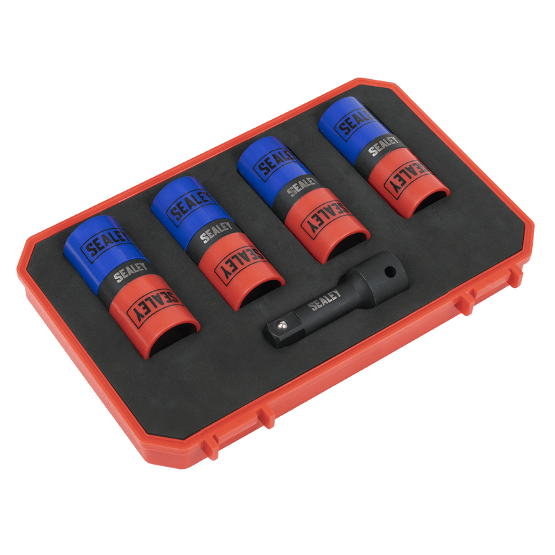 Sealey SX1820S Double Ended Alloy Wheel Impact Socket Set 1/2"Sq Drive 5pc - SX1820S - Sealey Tools UK - Trade Counter Direct