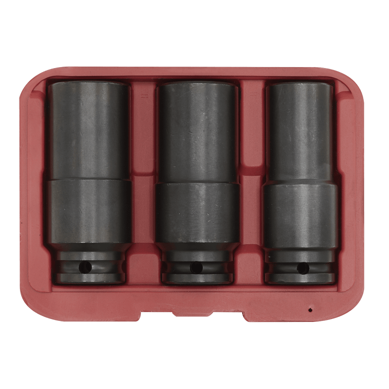 Sealey SX319 Deep-Weighted Impact Socket Set 1/2"Sq Drive 3pc - SX319 - Sealey Tools UK - Trade Counter Direct
