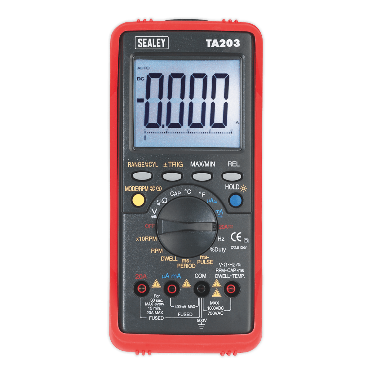 Sealey TA203 15-Function Digital Automotive Multimeter with Bar Graph/PC Link - TA203 - Sealey Tools UK - Trade Counter Direct