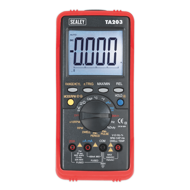 Sealey TA203 15-Function Digital Automotive Multimeter with Bar Graph/PC Link - TA203 - Sealey Tools UK - Trade Counter Direct