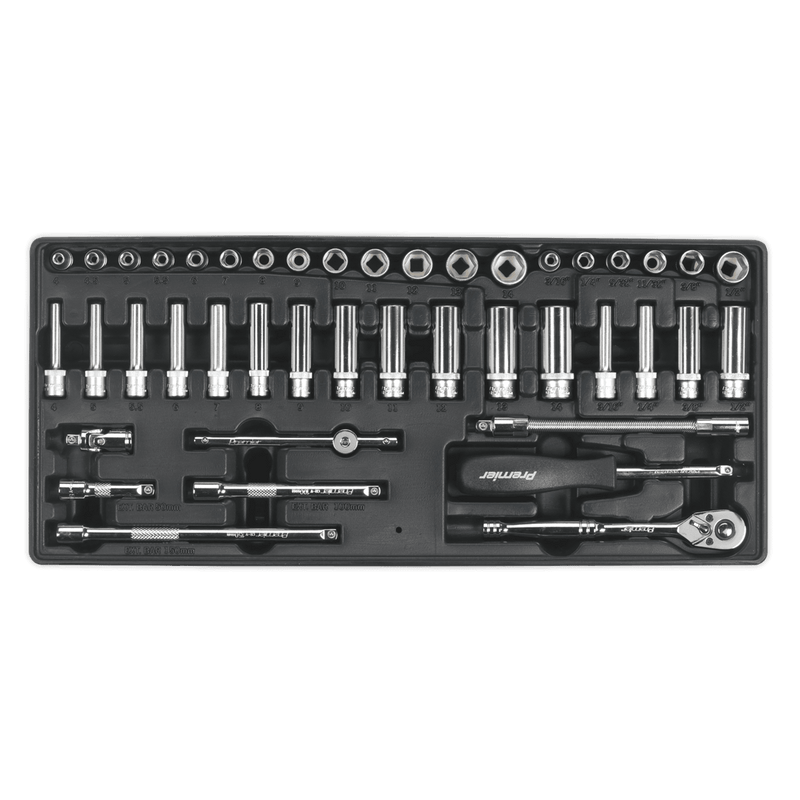 Sealey TBT19 Tool Tray with Socket Set 43pc 1/4"Sq Drive - TBT19 - Sealey Tools UK - Trade Counter Direct