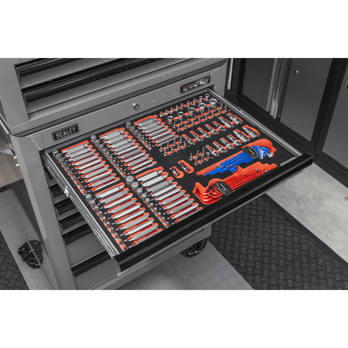 Sealey TBTPCOMBO6 Superline PRO® Tool Chest Combination 14 Drawer with 446pc Tool Kit - Grey - TBTPCOMBO6 - Sealey Tools UK - Trade Counter Direct