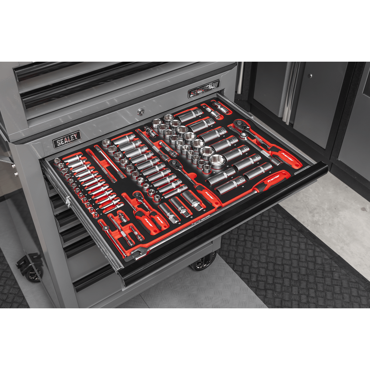 Sealey TBTPCOMBO6 Superline PRO® Tool Chest Combination 14 Drawer with 446pc Tool Kit - Grey - TBTPCOMBO6 - Sealey Tools UK - Trade Counter Direct