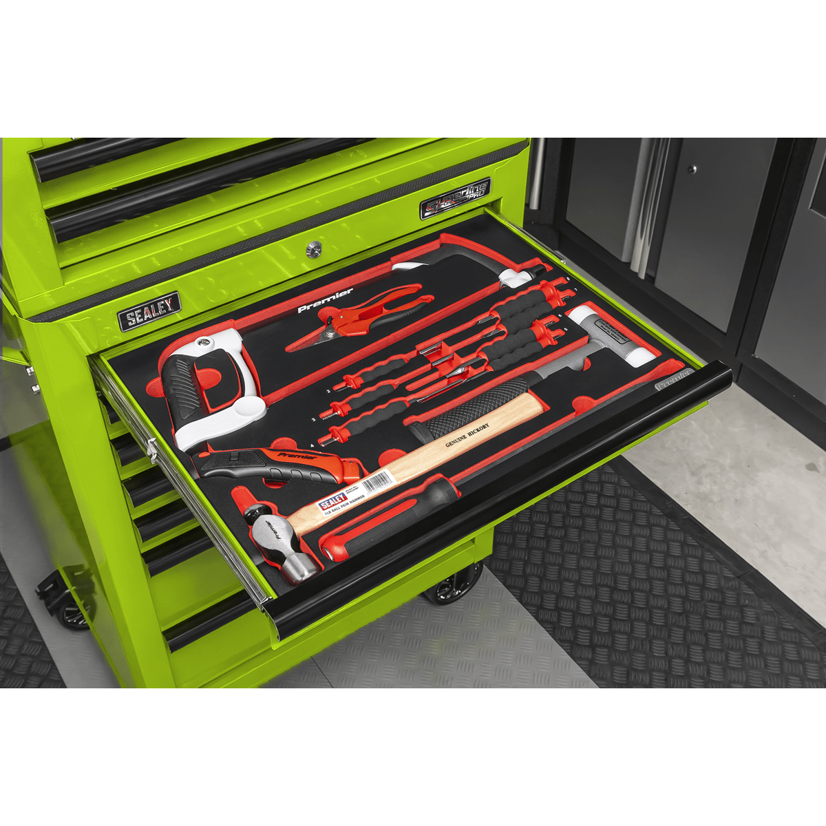 Sealey TBTPCOMBO7 Superline PRO® Tool Chest Combination 14 Drawer with 446pc Tool Kit - Green - TBTPCOMBO7 - Sealey Tools UK - Trade Counter Direct
