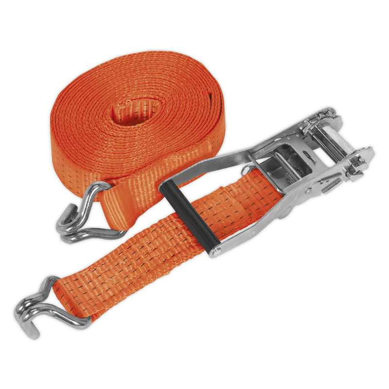 Sealey TD5006J Ratchet Tie Down 50mm x 6m Polyester Webbing 5000kg Breaking Strength - TD5006J - Sealey Tools UK - Trade Counter Direct