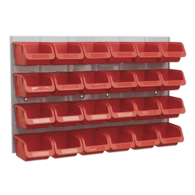 Sealey TPS130 Bin & Panel Combination 24 Bins - Red - TPS130 - Sealey Tools UK - Trade Counter Direct