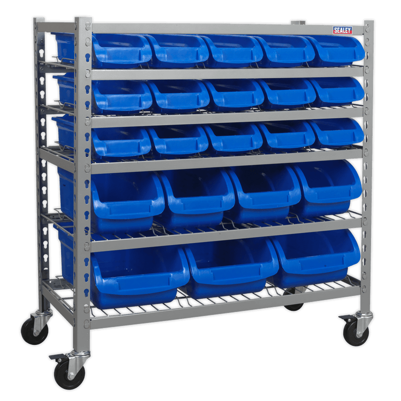 Sealey TPS22 Mobile Bin Storage System with 22 Bins - TPS22 - Sealey Tools UK - Trade Counter Direct
