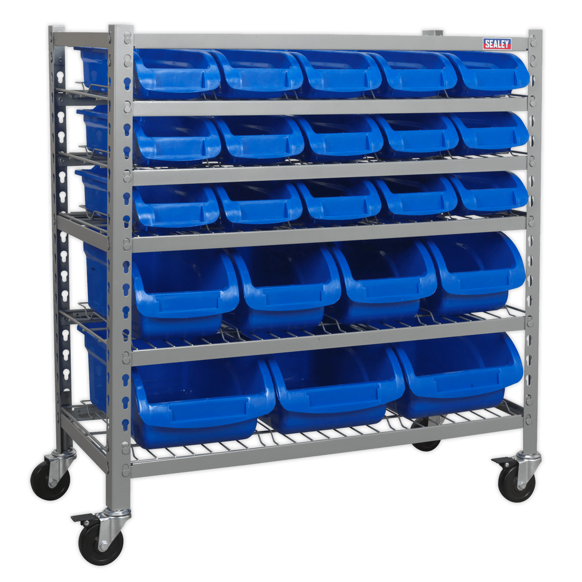 Sealey TPS22 Mobile Bin Storage System with 22 Bins - TPS22 - Sealey Tools UK - Trade Counter Direct