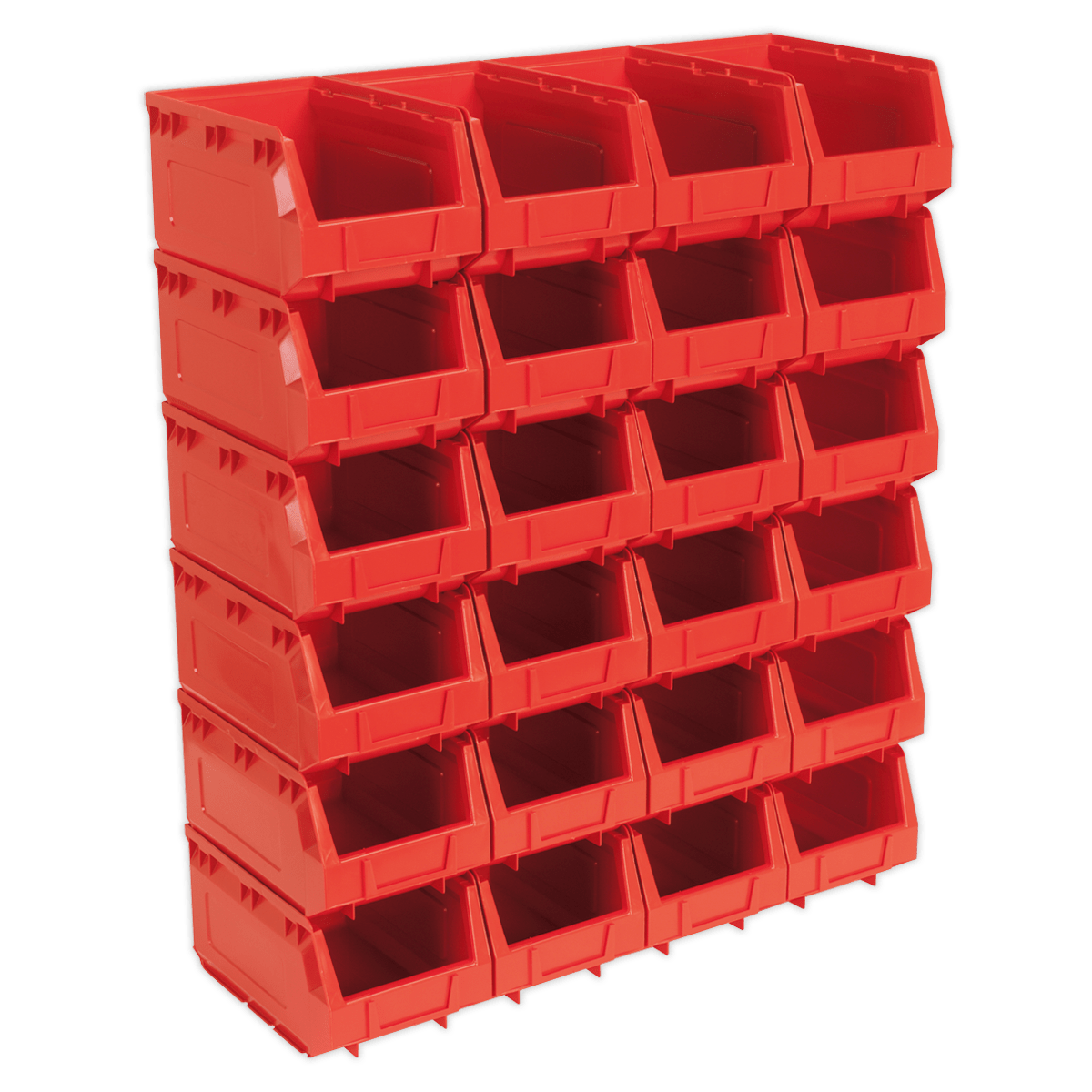 Sealey TPS324R Plastic Storage Bin 150 x 240 x 130mm, Red - Pack of 24 - TPS324R - Sealey Tools UK - Trade Counter Direct